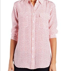 Equipment slim signature red star silk blouse, M